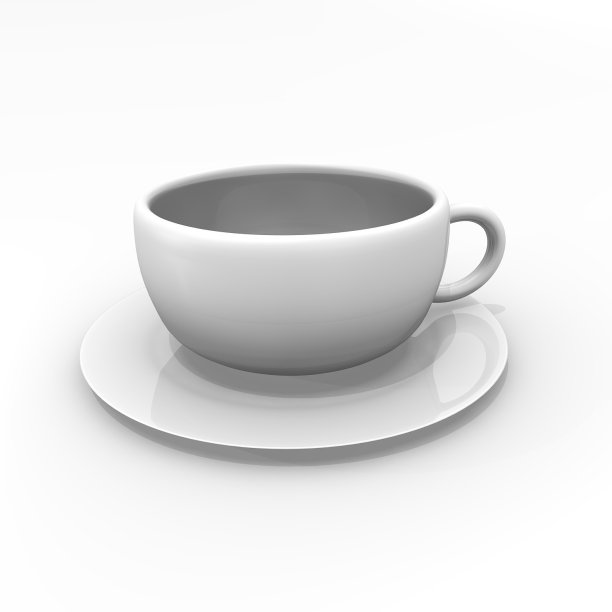 白色背景上的白色咖啡杯图片下载