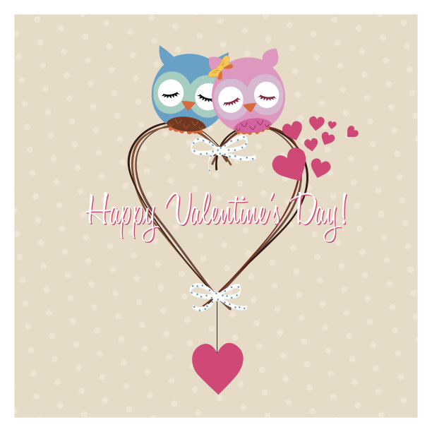 一对甜蜜的恋爱中的猫头鹰图片下载