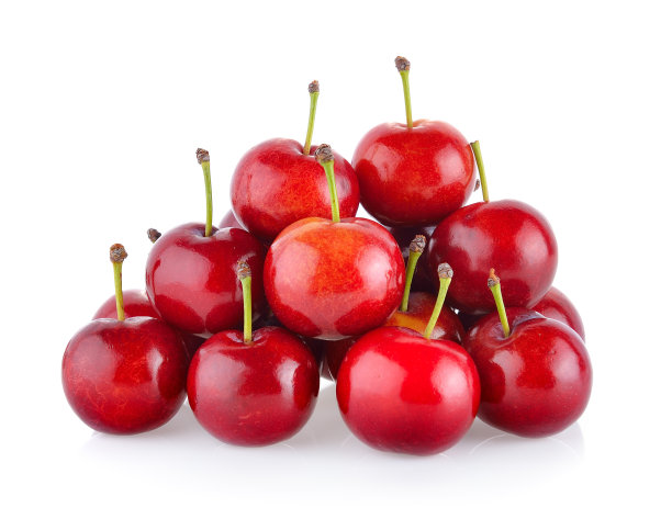 白色背景上的樱桃图片下载