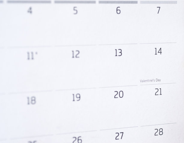 情人节日历。图片下载