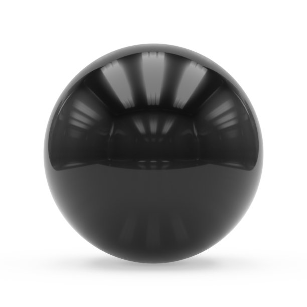 3d渲染黑色的球在白色的背景图片下载