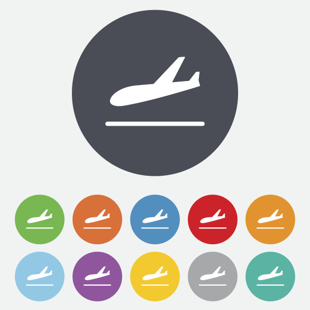 飞机降落图标。飞机运输的象征。图片下载