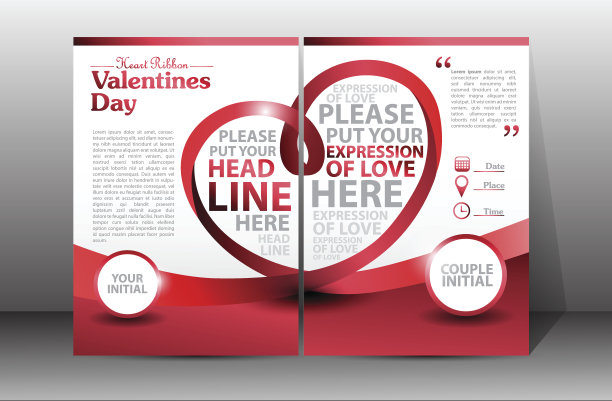 情人节宣传册，传单，卡片和书图片下载