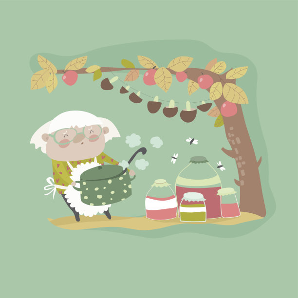 奶奶煮果酱图片下载