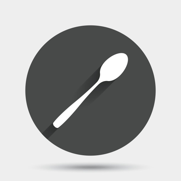 吃符号图标。餐具的象征。对角线茶匙图片下载