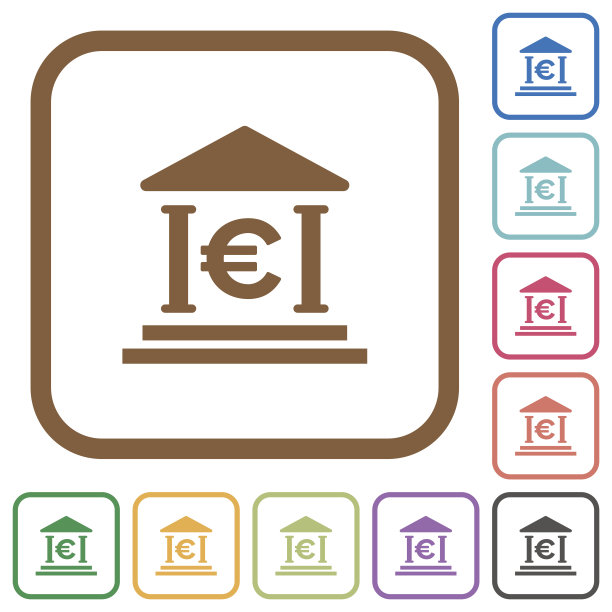 欧洲银行办公室的简单图标图片下载