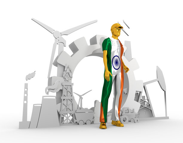 年轻人和工业等距图标集图片下载