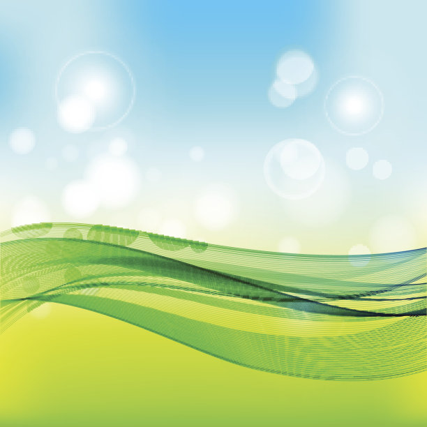 绿色，阳光自然背景，矢量插图素材图片