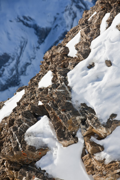 瑞士阿尔卑斯山的山脉和雪景图片下载