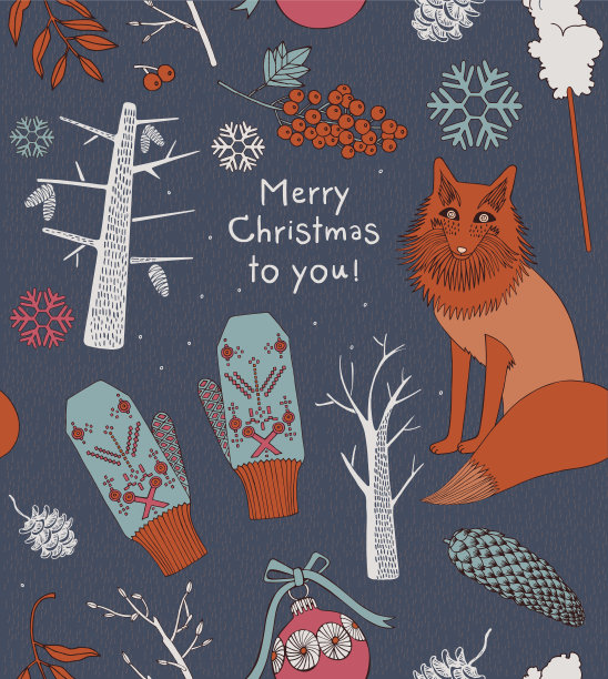 圣诞贺卡。图片下载