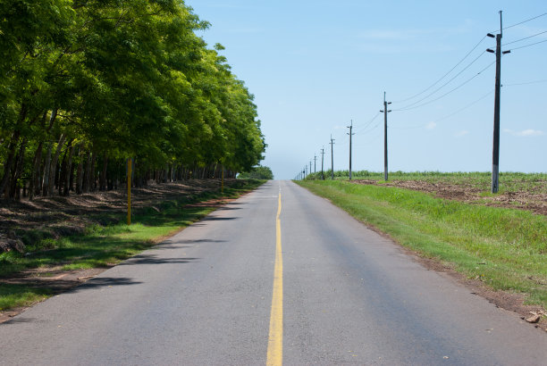 这是古巴西恩富戈斯附近的一条笔直的道路图片下载