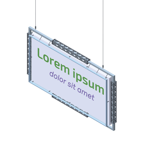 挂广告牌。3 d矢量插图。3 d等距的风格。图片下载