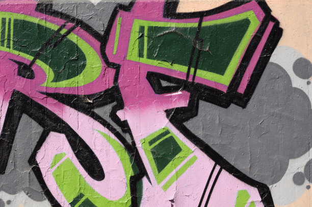 粉色和绿色的涂鸦细节图片下载