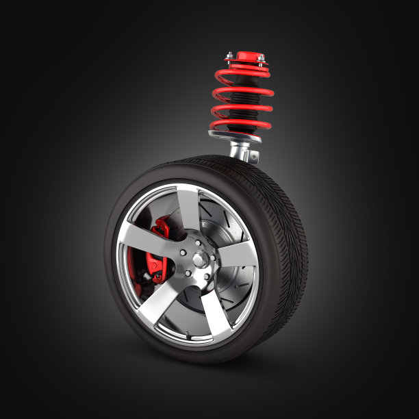 汽车的悬挂与车轮透视上的黑色图片下载