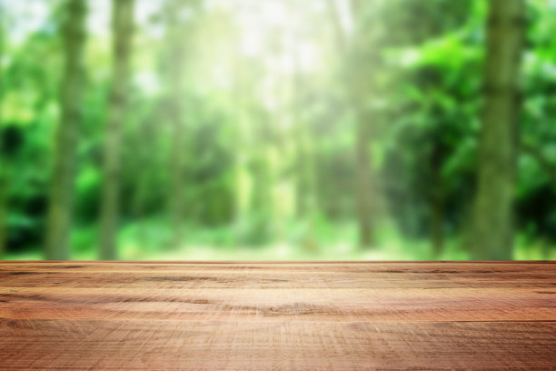 木制的空旷和模糊的自然背景。图片下载