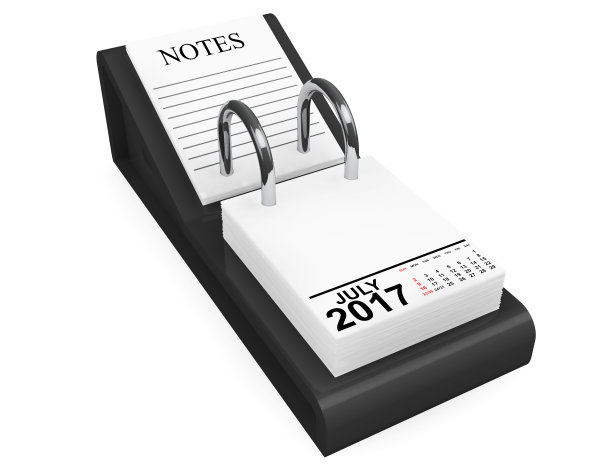 2017年7月日历。三维渲染图片下载