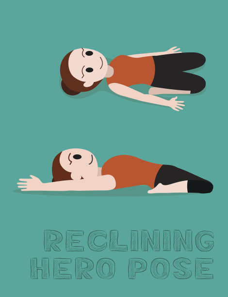 斜倚英雄姿势卡通矢量插图图片下载