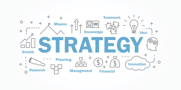 平面矢量旗帜设计中的战略概念。图片下载