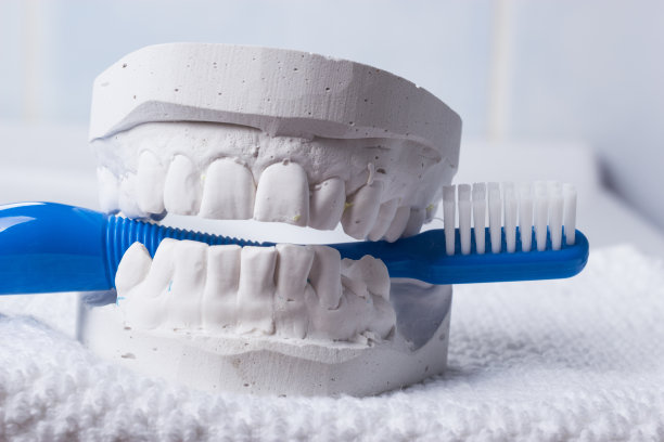 蓝色的石膏牙刷图片下载