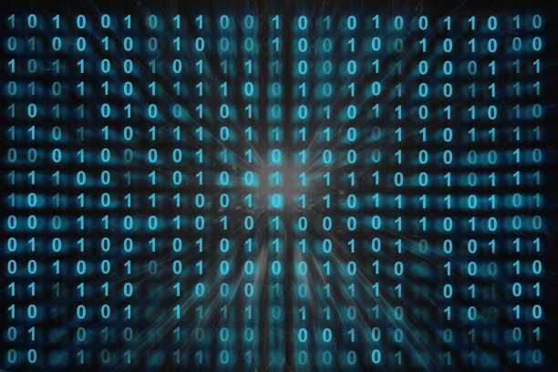 蓝色数字落线、抽象背景、二进制挂链的网络空间。矩阵图片下载