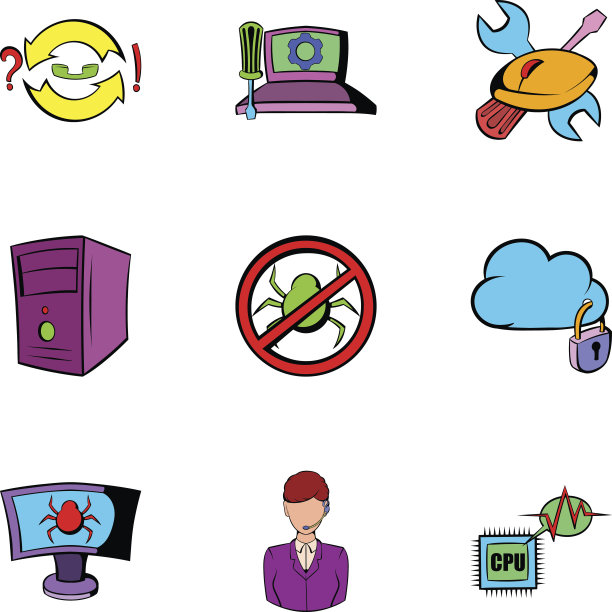 黑客图标设置，卡通风格图片下载