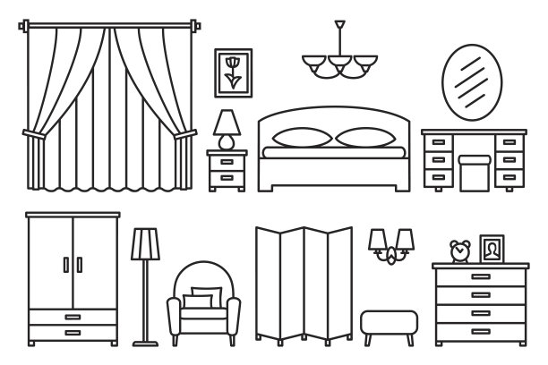 现代家具的卧室图片下载