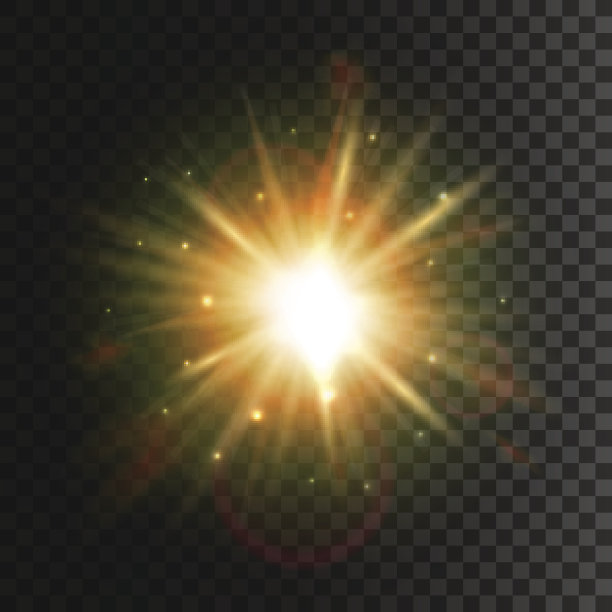 闪亮的星。强光透镜光晕效应图片下载