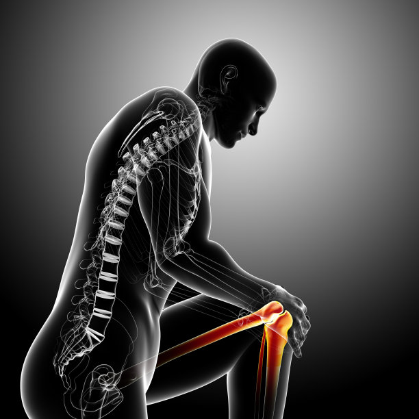 女性膝关节疼痛解剖图为蓝色图片下载