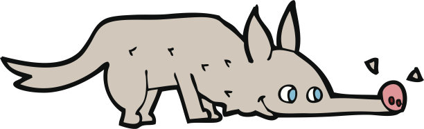 卡通狗嗅地板图片下载