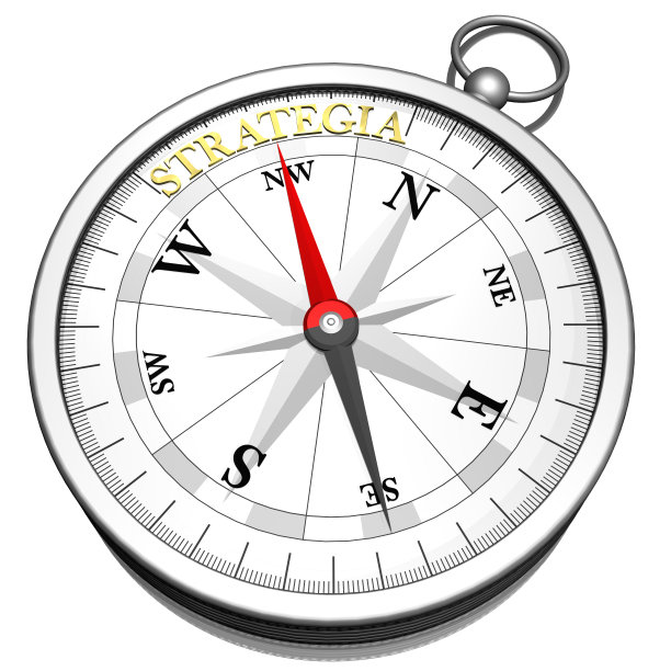 战略。白色背景上的独立指南针。图片下载