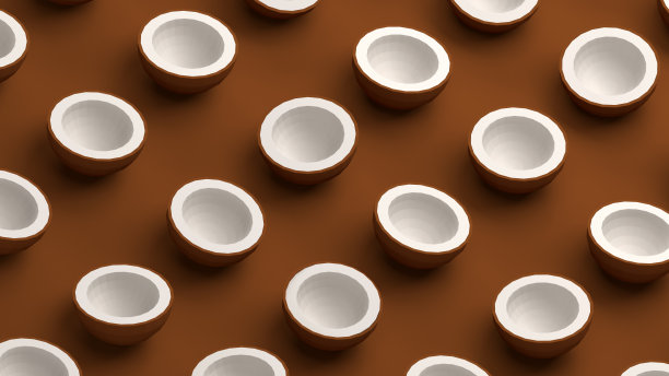 椰子收集3d插图图片下载