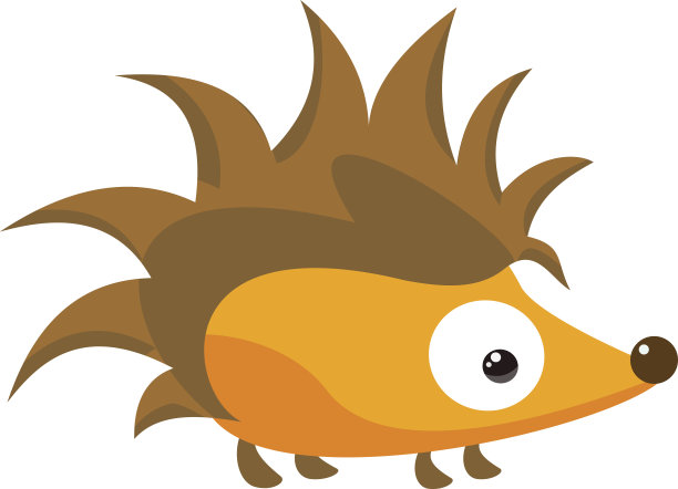 刺猬-卡通风格-插图图片下载