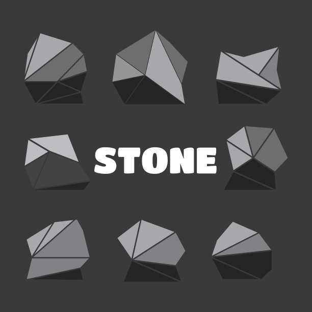 石头动画在等距3d平面风格eps10图片下载