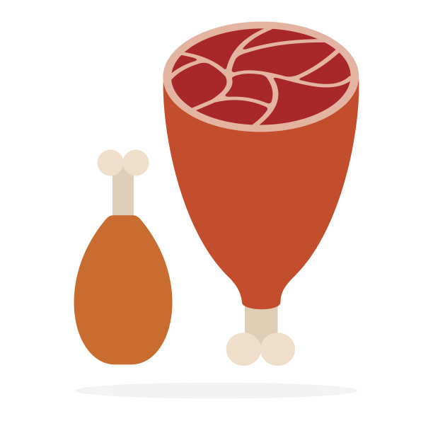 猪肉上的火腿骨与鸡腿扁平分离图片下载