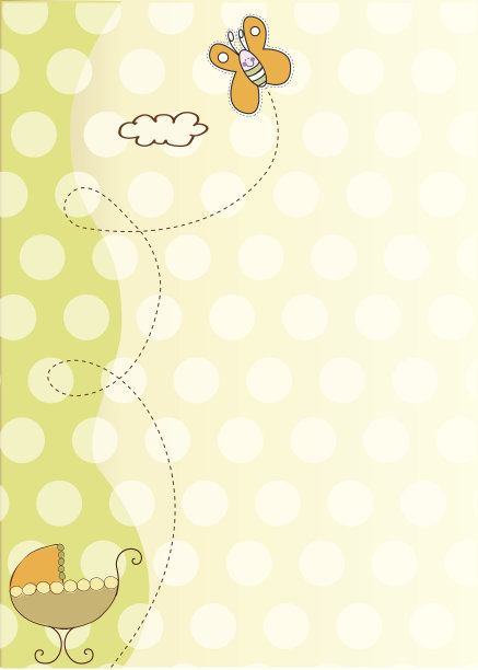 婴儿送礼卡和可爱的婴儿车图片下载