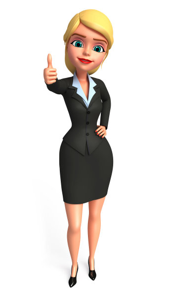 年轻的商业女性与最好的运气标志图片下载