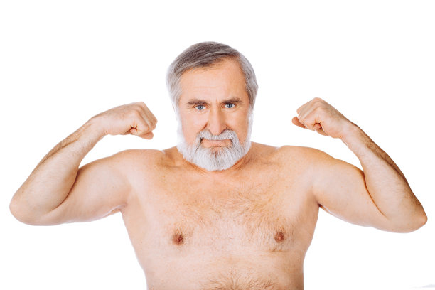 老人秀肌肉图片下载