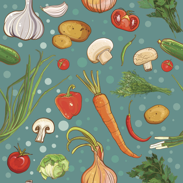无缝矢量模式与蔬菜图片下载