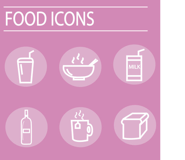 平面设计中的食物图标图片下载