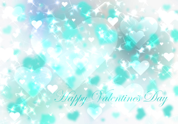 带心形的蓝色情人节背景图片下载