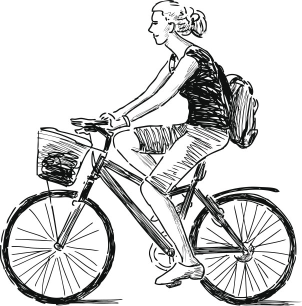 骑自行车的女孩图片下载