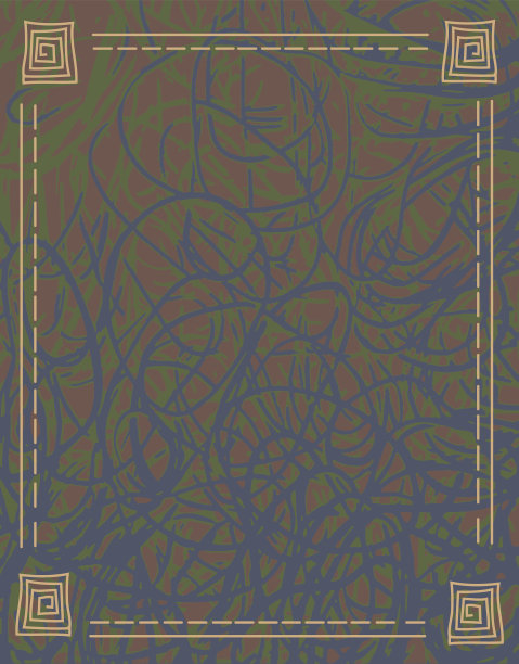 绿色和米色纹理Grunge线艺术设计框架边界图片下载