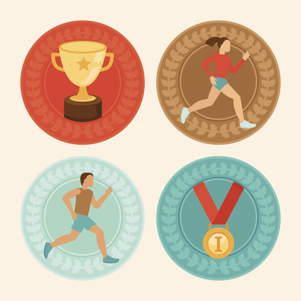 矢量成就徽章在平面风格图片下载