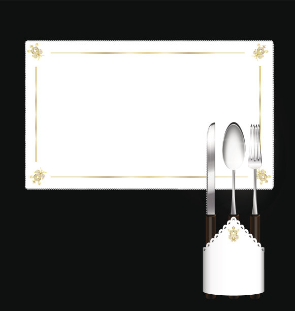 抽象的餐巾纸、餐巾、勺子、叉子图片下载