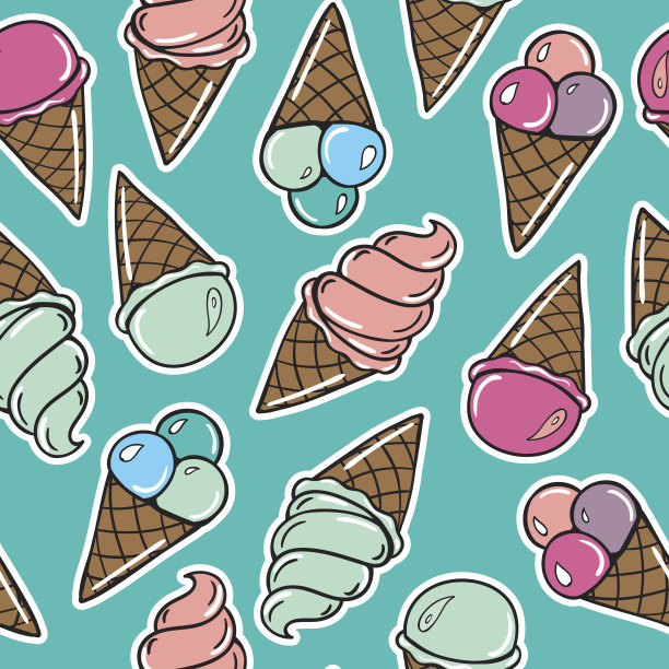 无缝图案与冰淇淋图片下载