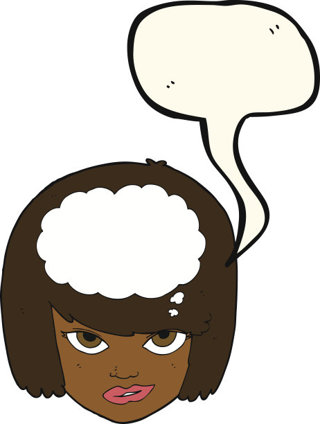 卡通女人用言语泡泡思考图片下载