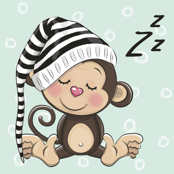 在兜帽里睡觉的可爱猴子图片下载