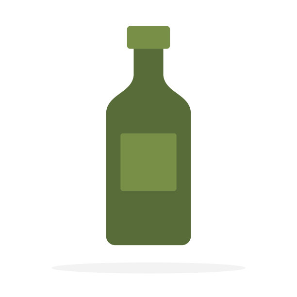 玻璃绿瓶用于油矢量平面隔离图片下载