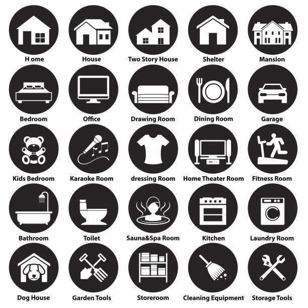 家，房间的图标和符号图片下载