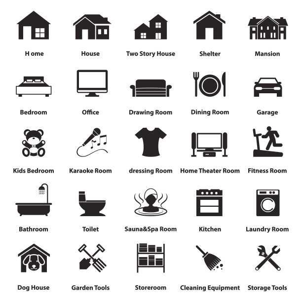 家，房间的图标和符号图片下载